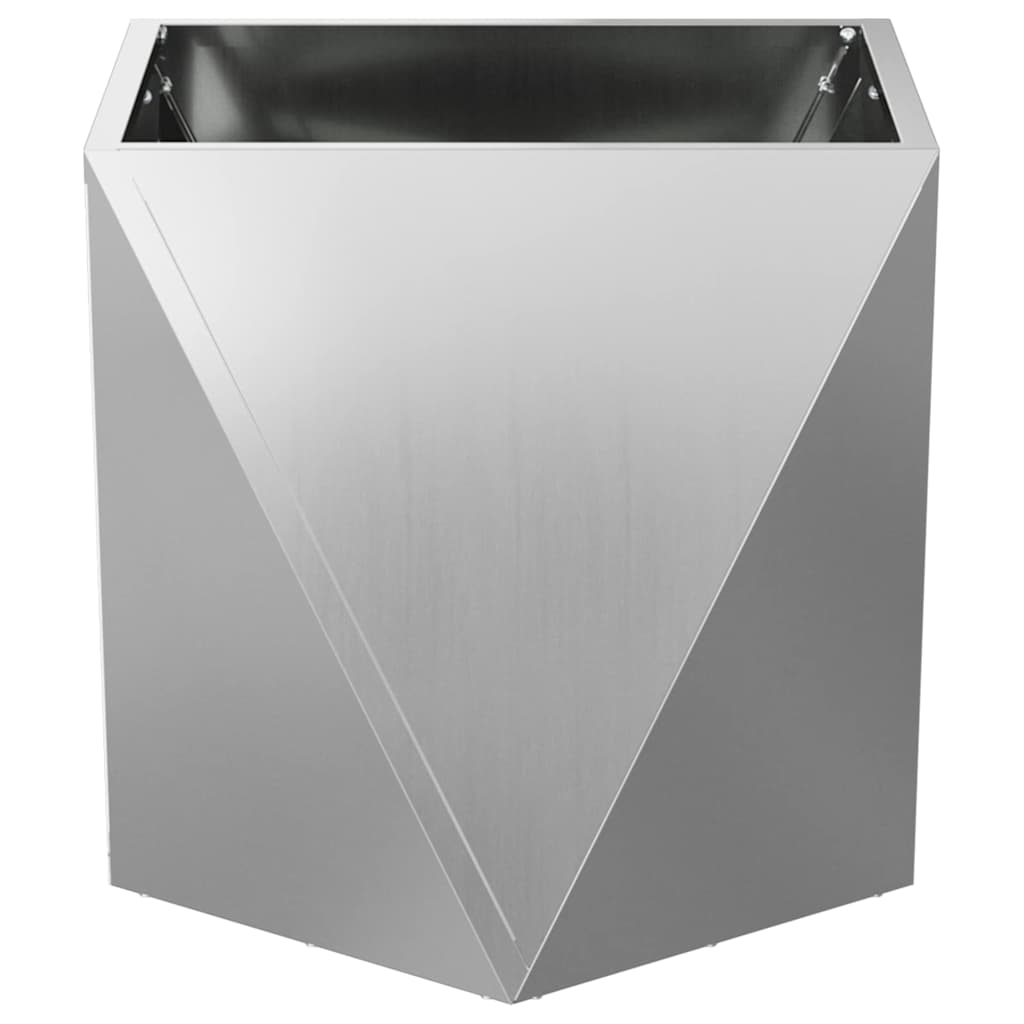 vidaXL Planter 2 pcs Silver 40 x 40 x 40 cm Galvanised Steel