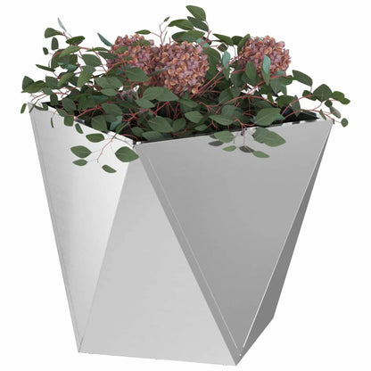 vidaXL Planter 2 pcs Silver 40 x 40 x 40 cm Galvanised Steel