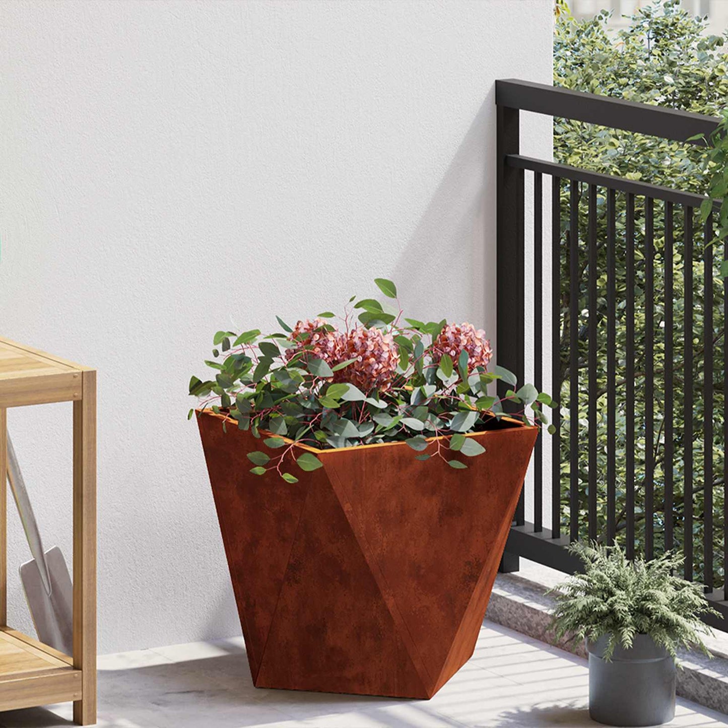 vidaXL Planter Rusty 40 x 40 x 40 cm Weathering Steel
