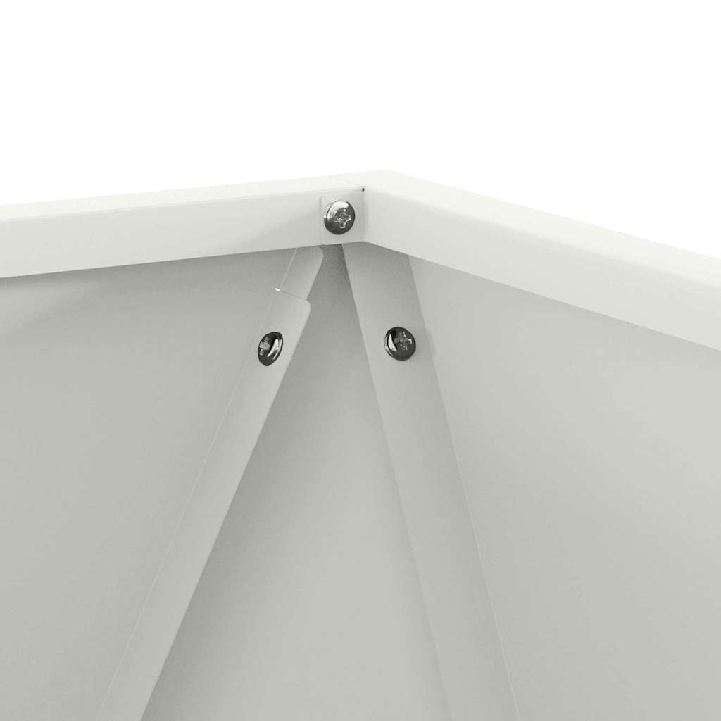 vidaXL Planter White 50 x 50 x 50 cm Steel