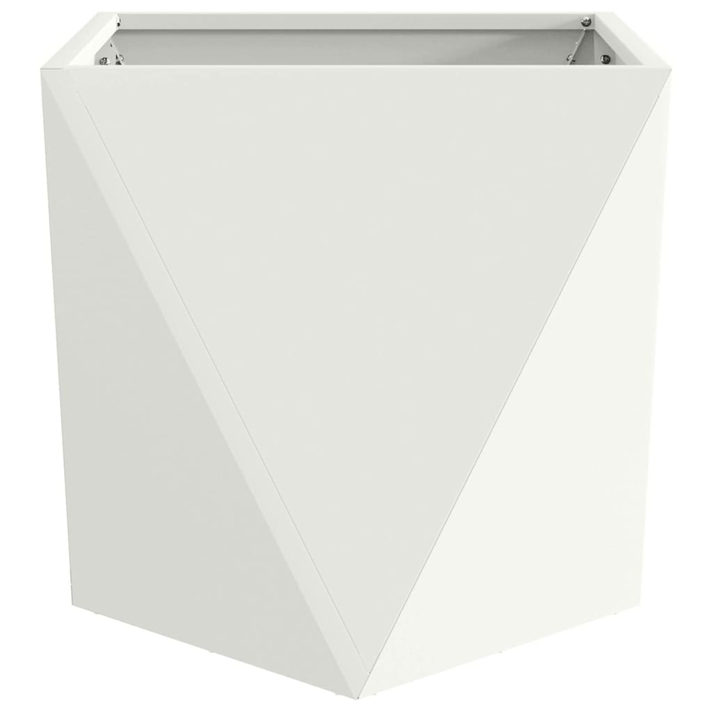 vidaXL Planter 2 pcs White 50 x 50 x 50 cm Steel