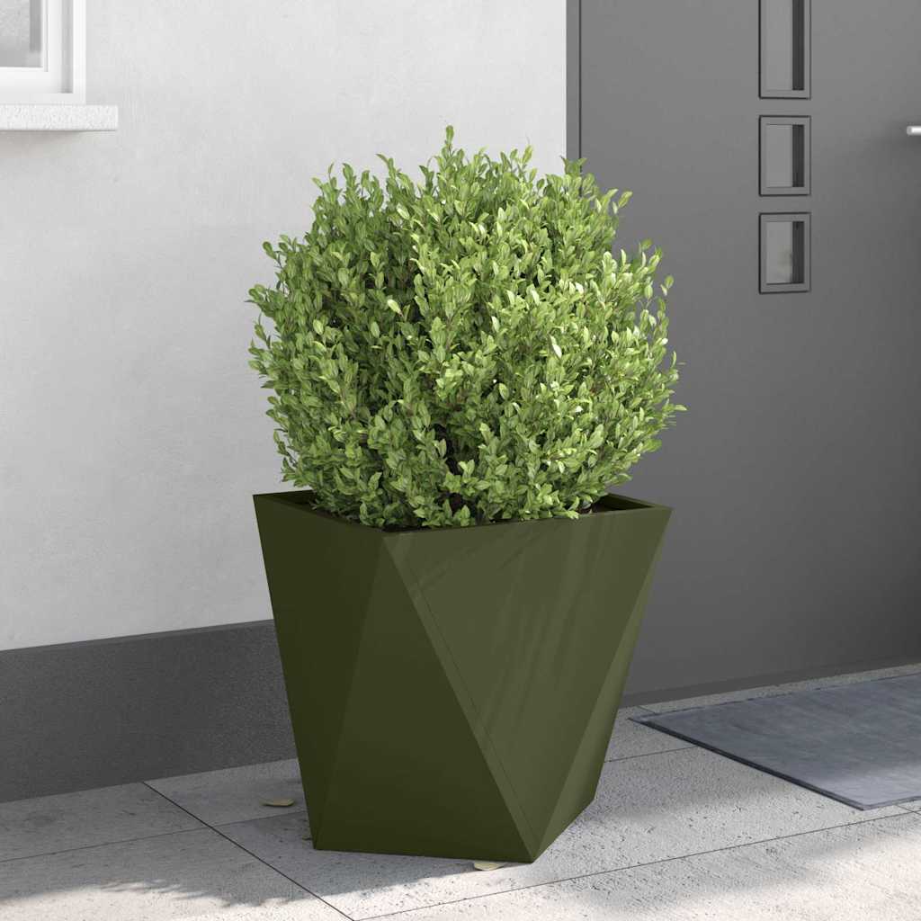 vidaXL Planter Olive Green 50 x 50 x 50 cm Steel