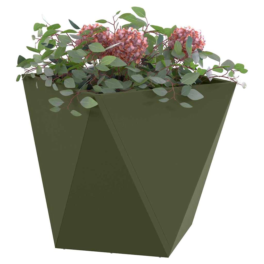 vidaXL Planter Olive Green 50 x 50 x 50 cm Steel