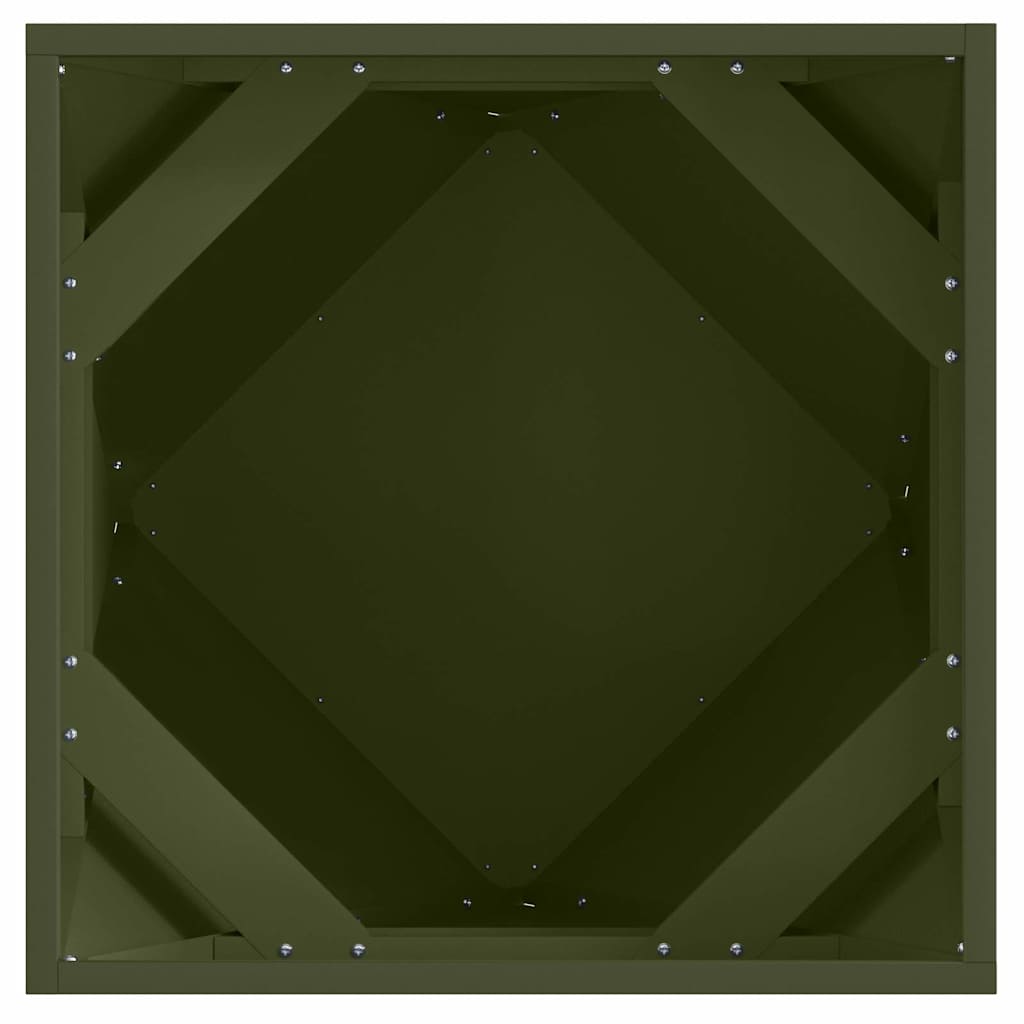vidaXL Planter 2 pcs Olive Green 50 x 50 x 50 cm Steel