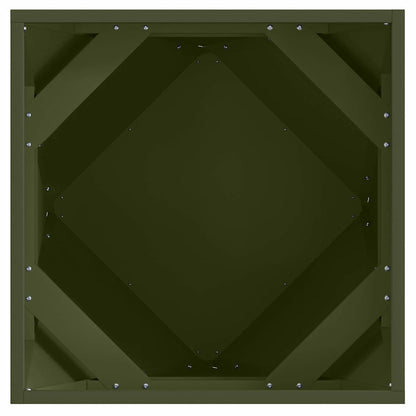 vidaXL Planter 2 pcs Olive Green 50 x 50 x 50 cm Steel