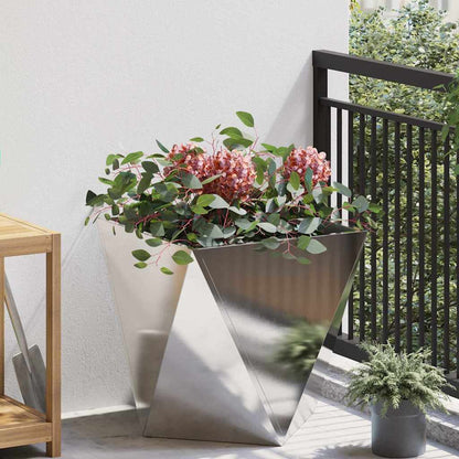 vidaXL Planter Silver 50 x 50 x 50 cm Stainless Steel
