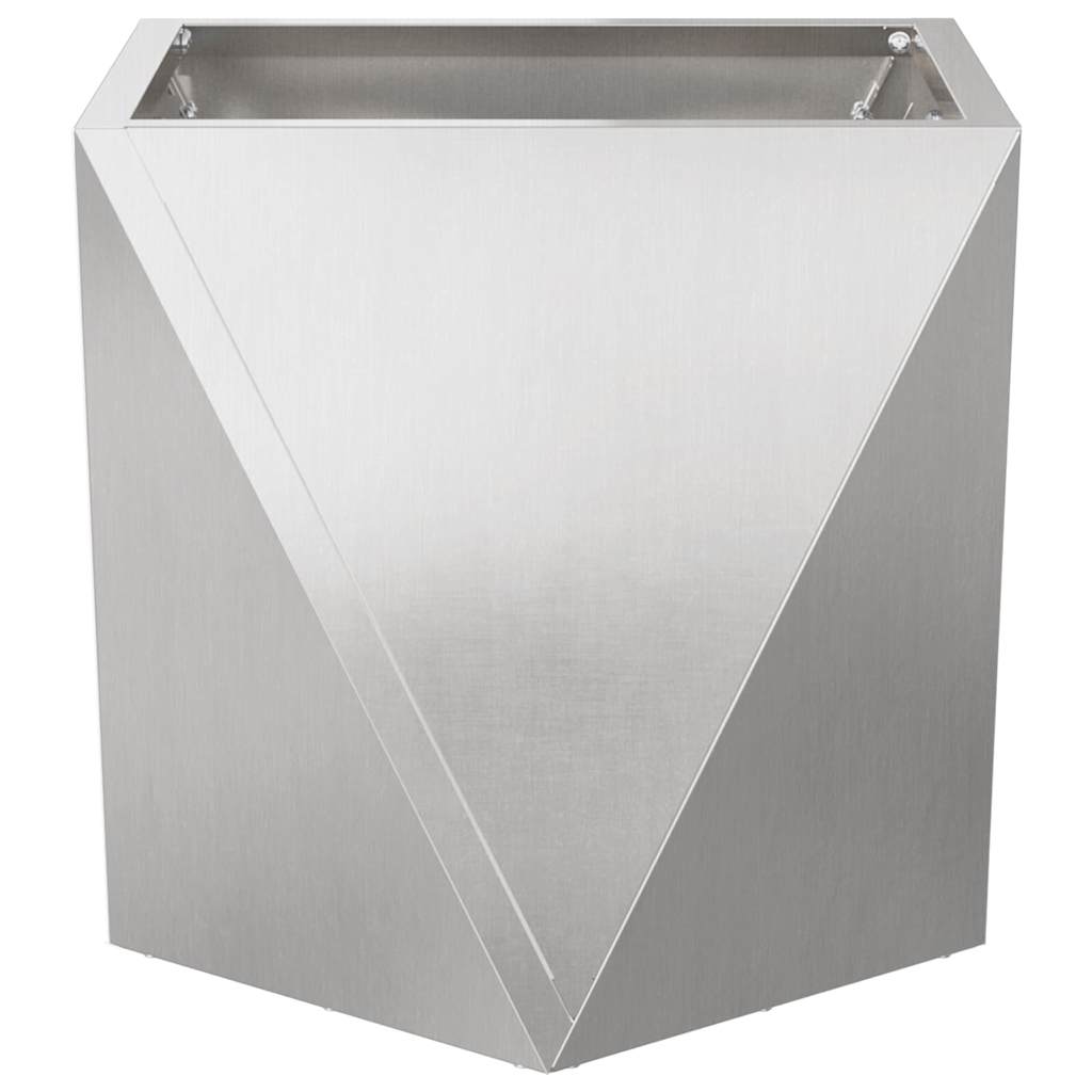 vidaXL Planter Silver 50 x 50 x 50 cm Stainless Steel