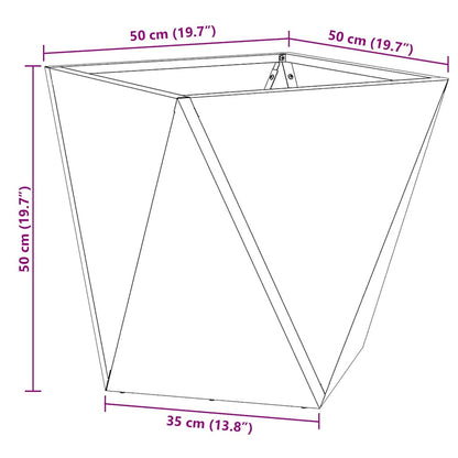 vidaXL Planter Silver 50 x 50 x 50 cm Stainless Steel