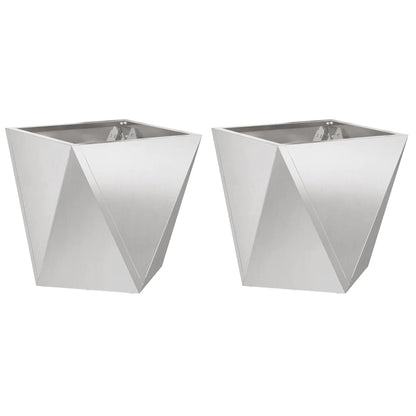 vidaXL Planter 2 pcs Silver 50 x 50 x 50 cm Stainless Steel