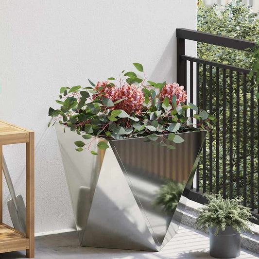 vidaXL Planter Silver 50 x 50 x 50 cm Galvanised Steel