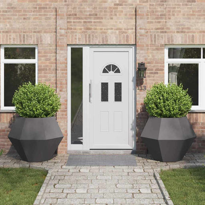 vidaXL Planter 2 pcs Black 100 x 100 x 80 cm Steel