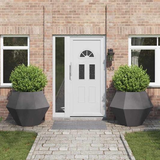 vidaXL Planter 2 pcs Black 100 x 100 x 80 cm Steel