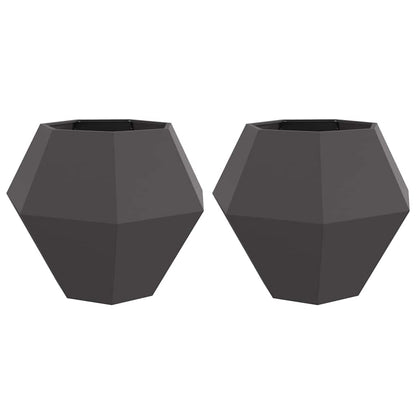 vidaXL Planter 2 pcs Black 100 x 100 x 80 cm Steel