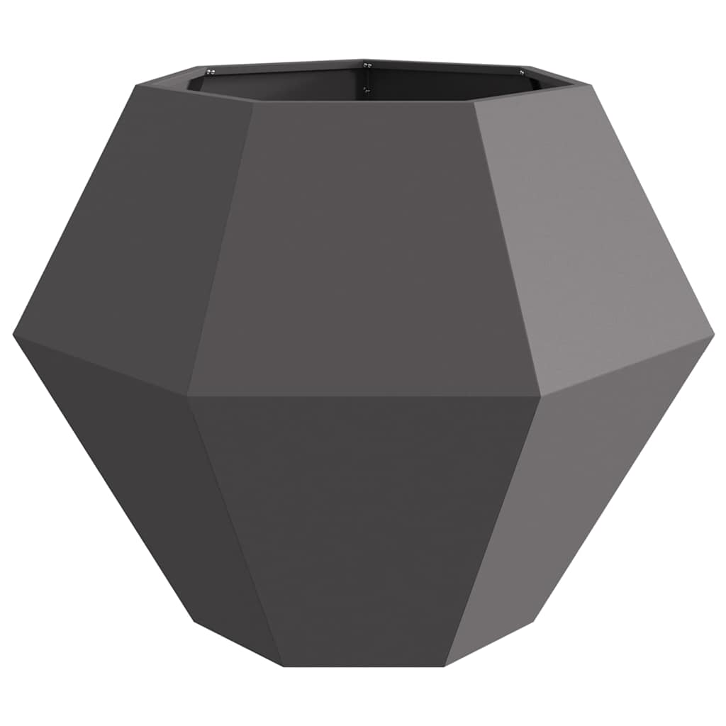 vidaXL Planter 2 pcs Black 100 x 100 x 80 cm Steel