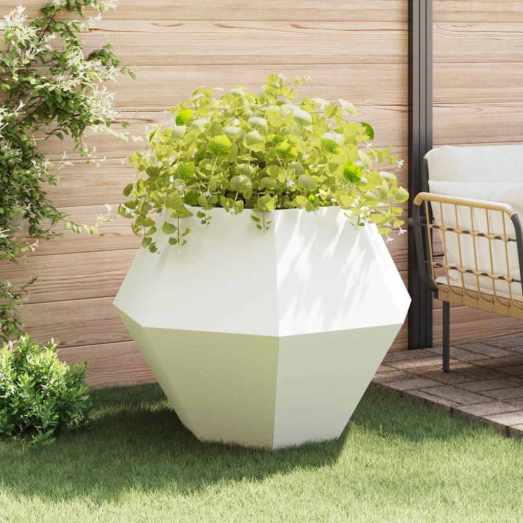 vidaXL Planter 2 pcs White 100 x 100 x 80 cm Steel