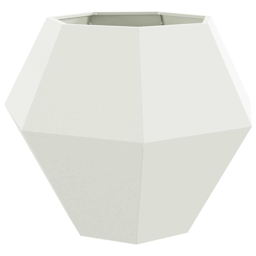 vidaXL Planter 2 pcs White 100 x 100 x 80 cm Steel