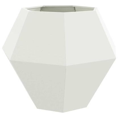 vidaXL Planter 2 pcs White 100 x 100 x 80 cm Steel