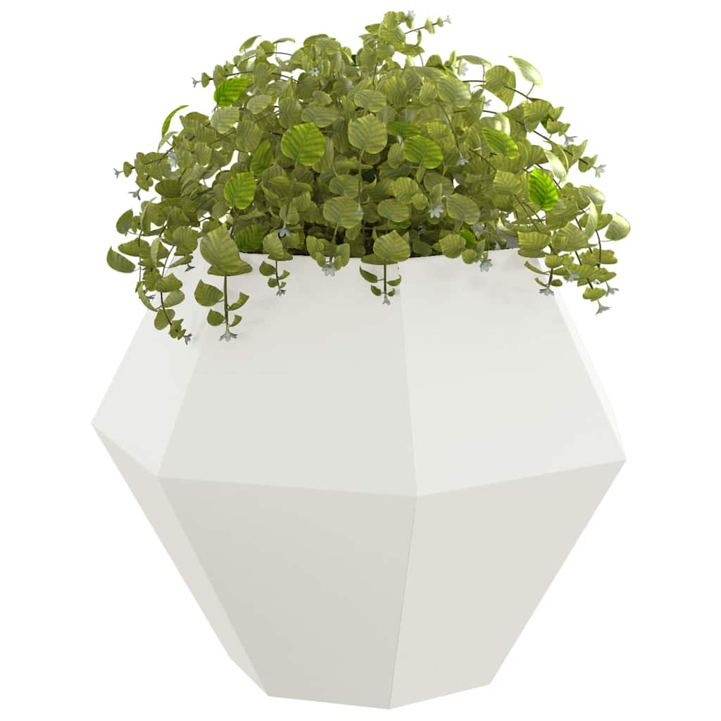 vidaXL Planter 2 pcs White 100 x 100 x 80 cm Steel