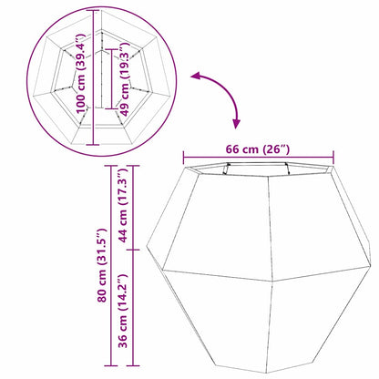 vidaXL Planter 2 pcs White 100 x 100 x 80 cm Steel