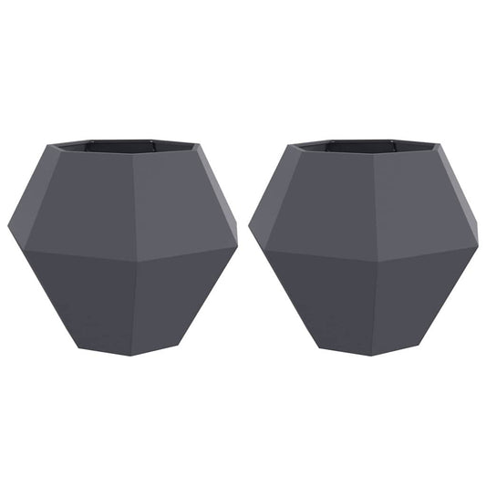 vidaXL Planter 2 pcs Anthracite 100 x 100 x 80 cm Steel