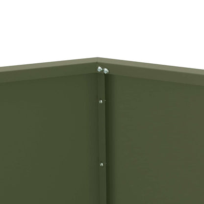 vidaXL Planter 2 pcs Olive Green 100 x 100 x 80 cm Steel