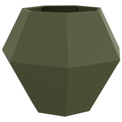 vidaXL Planter 2 pcs Olive Green 100 x 100 x 80 cm Steel