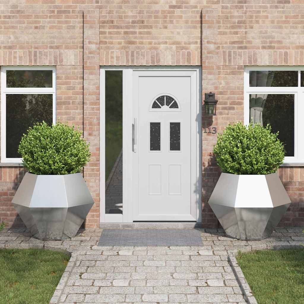 vidaXL Planter 2 pcs Silver 100 x 100 x 80 cm Stainless Steel