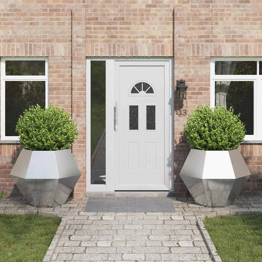 vidaXL Planter 2 pcs Silver 100 x 100 x 80 cm Stainless Steel