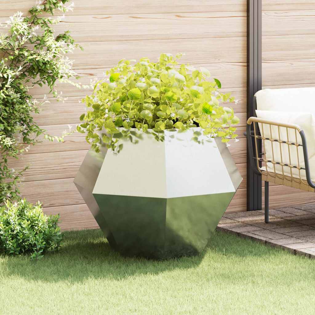 vidaXL Planter Silver 100 x 100 x 80 cm Galvanised Steel