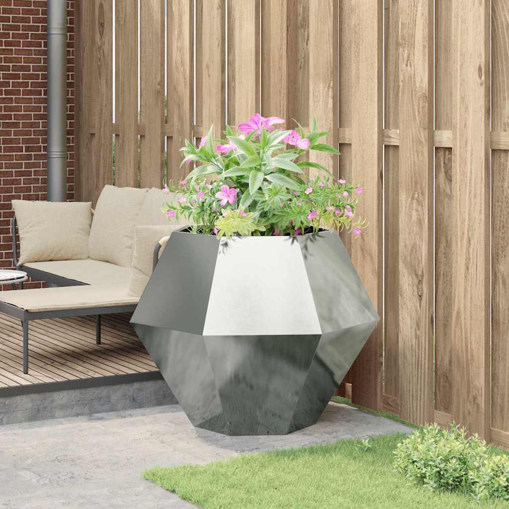vidaXL Planter Silver 100 x 100 x 80 cm Galvanised Steel