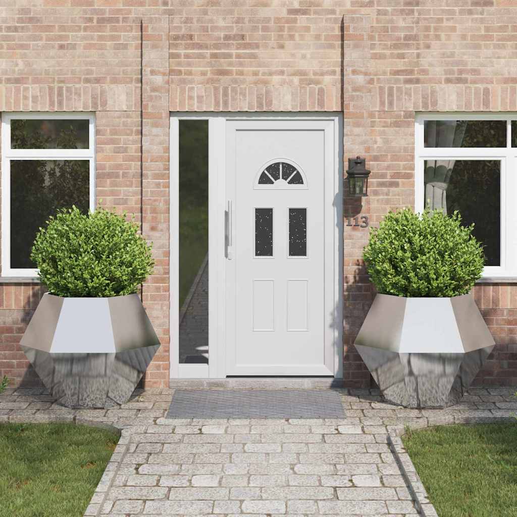 vidaXL Planter 2 pcs Silver 100 x 100 x 80 cm Galvanised Steel
