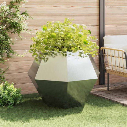 vidaXL Planter 2 pcs Silver 100 x 100 x 80 cm Galvanised Steel