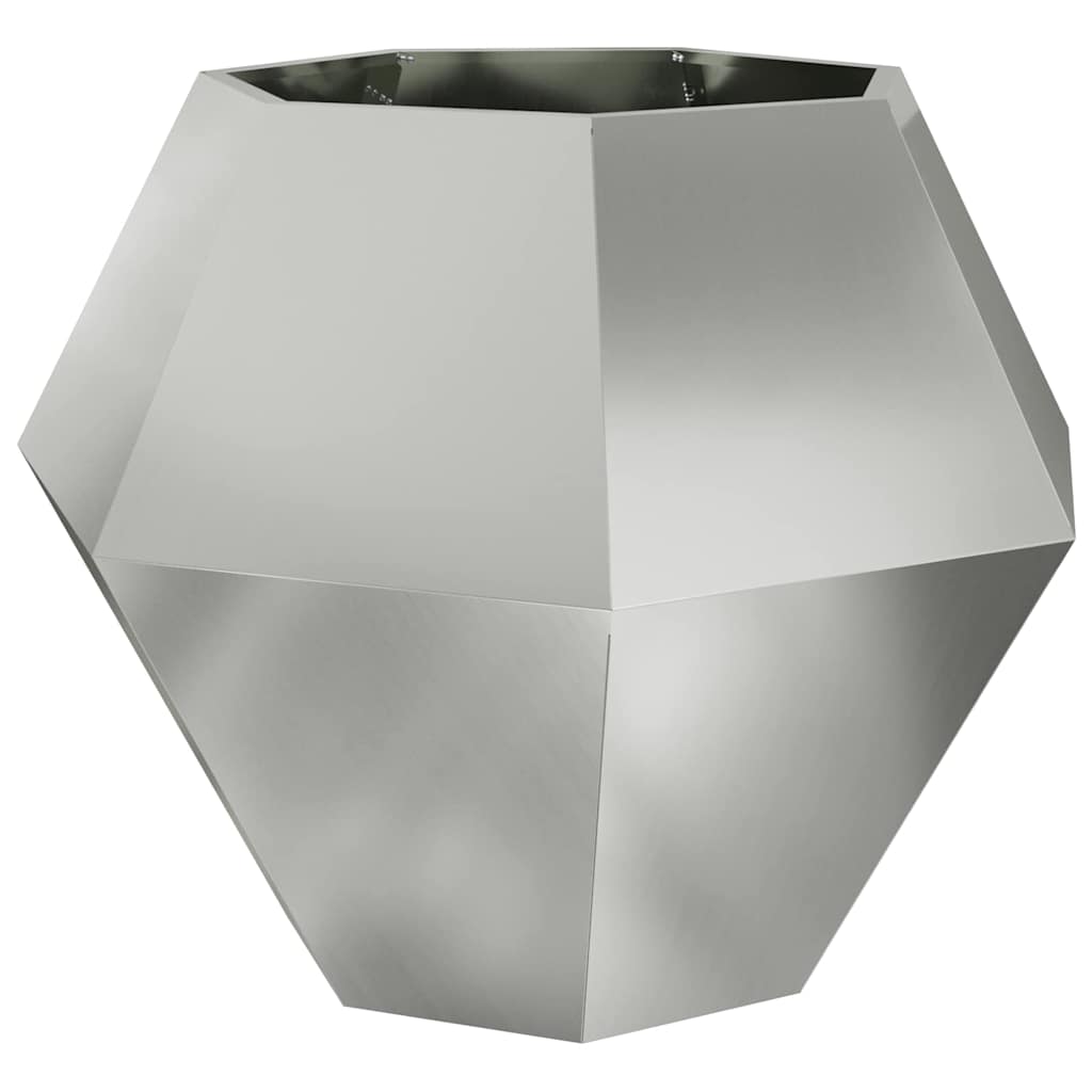 vidaXL Planter 2 pcs Silver 100 x 100 x 80 cm Galvanised Steel