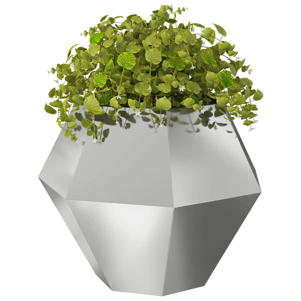 vidaXL Planter 2 pcs Silver 100 x 100 x 80 cm Galvanised Steel