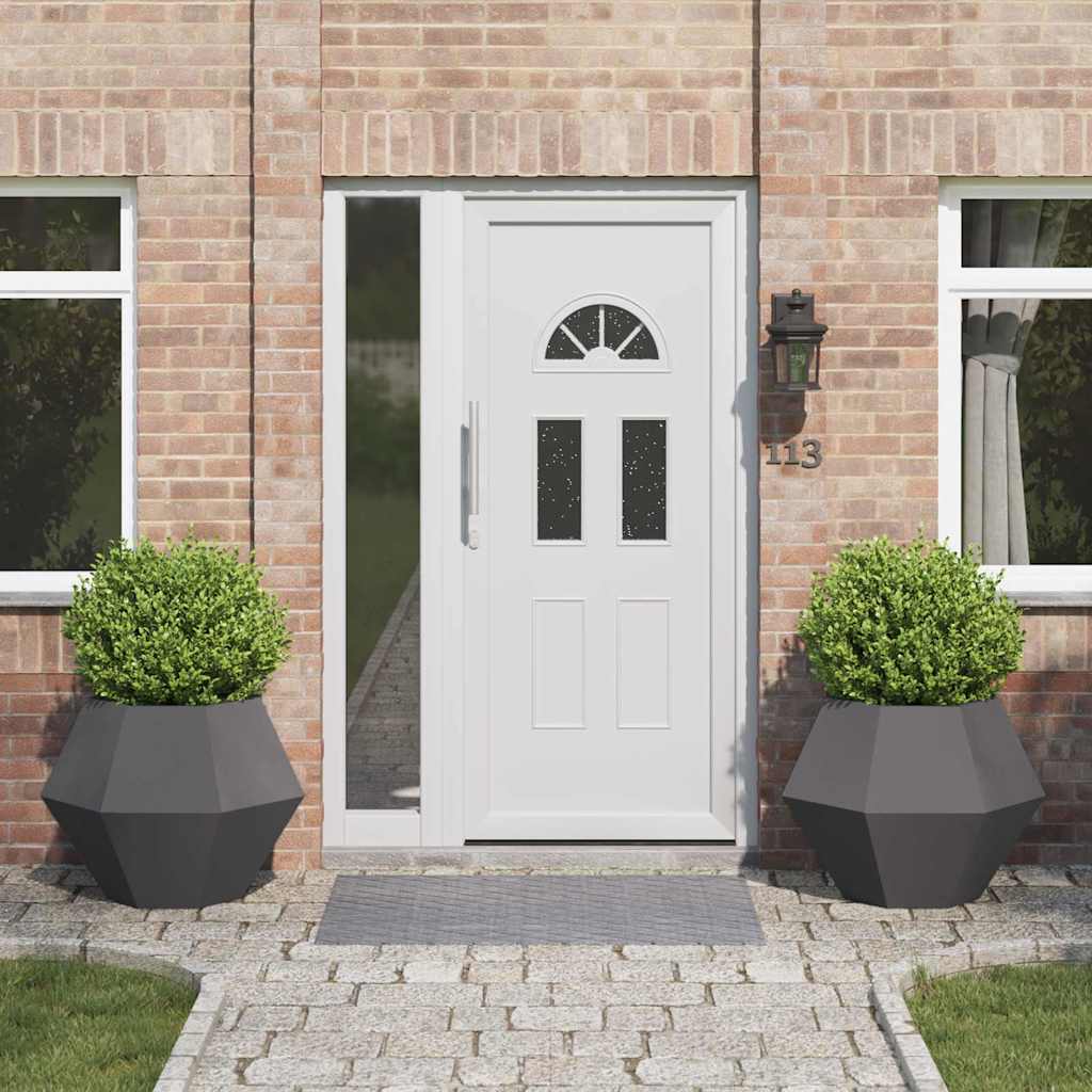 vidaXL Planter 2 pcs Black 75 x 75 x 60 cm Steel