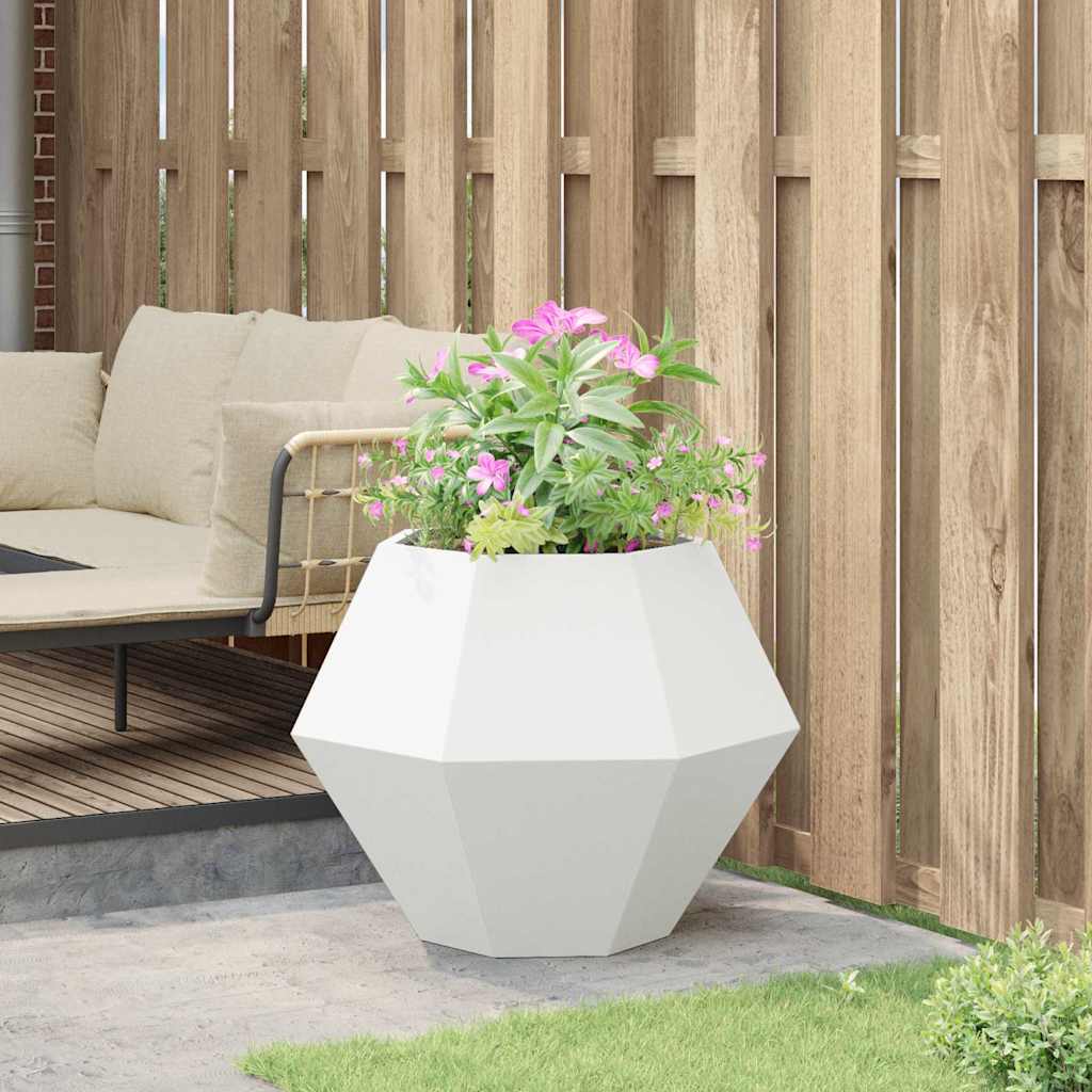 vidaXL Planter White 75 x 75 x 60 cm Steel