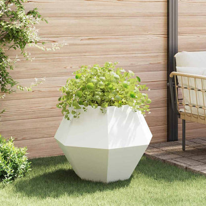 vidaXL Planter 2 pcs White 75 x 75 x 60 cm Steel