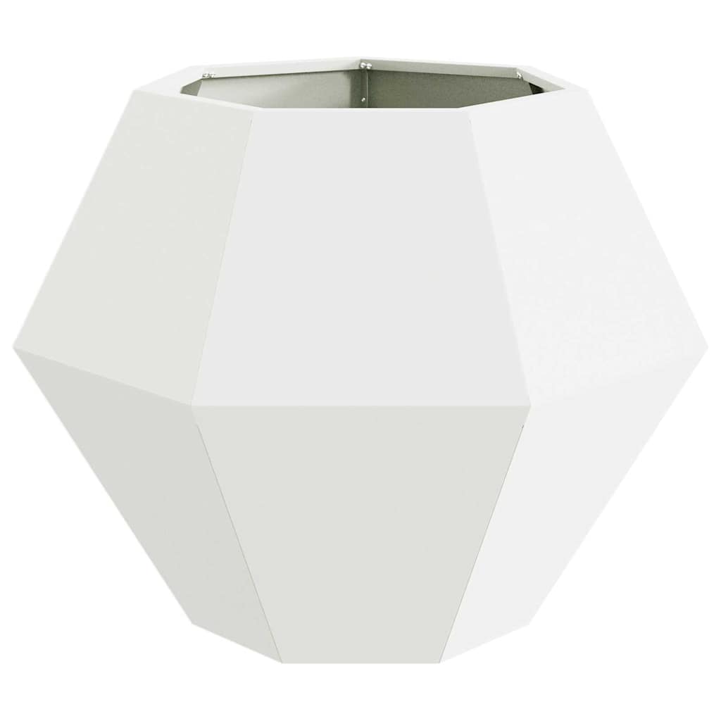 vidaXL Planter 2 pcs White 75 x 75 x 60 cm Steel