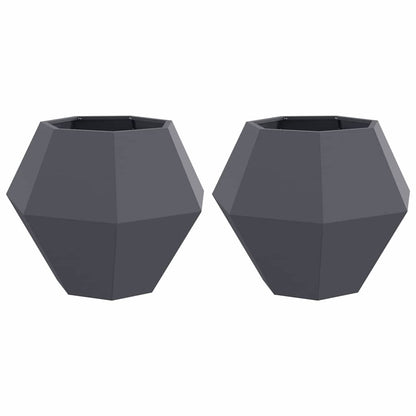 vidaXL Planter 2 pcs Anthracite 75 x 75 x 60 cm Steel
