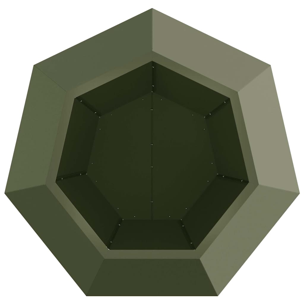 vidaXL Planter 2 pcs Olive Green 75 x 75 x 60 cm Steel