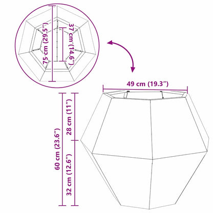 vidaXL Planter 2 pcs Silver 75 x 75 x 60 cm Stainless Steel