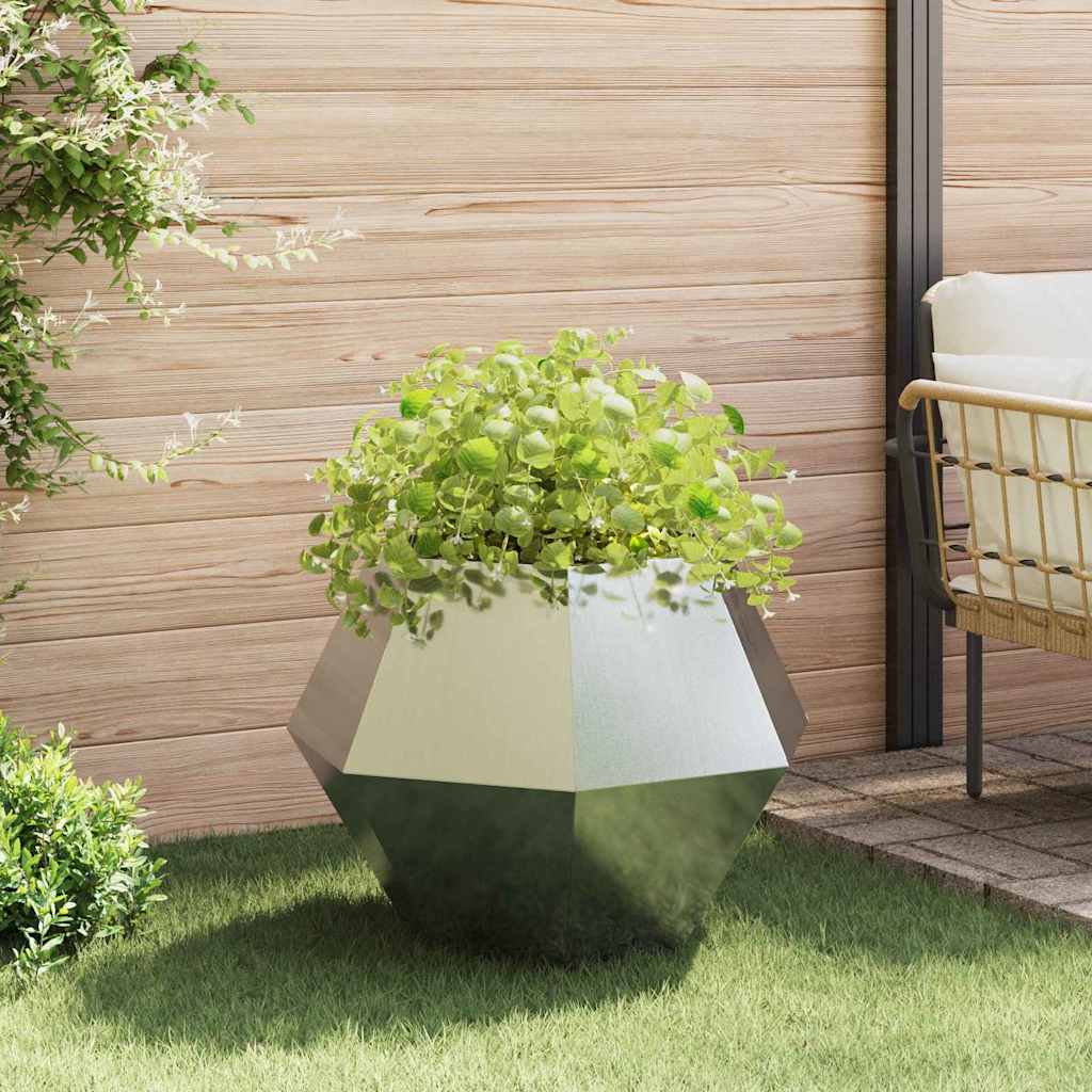 vidaXL Planter 2 pcs Silver 75 x 75 x 60 cm Galvanised Steel