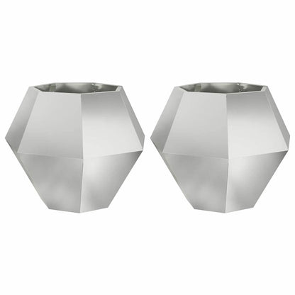 vidaXL Planter 2 pcs Silver 75 x 75 x 60 cm Galvanised Steel