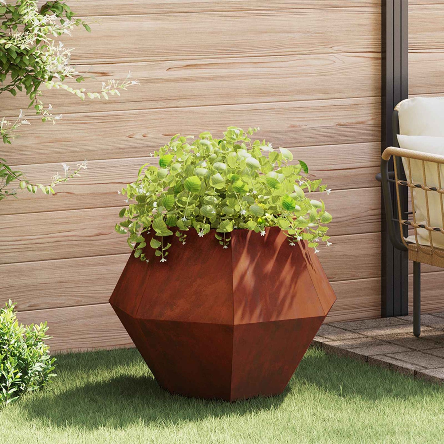 vidaXL Planter 2 pcs Rusty 75 x 75 x 60 cm Weathering Steel