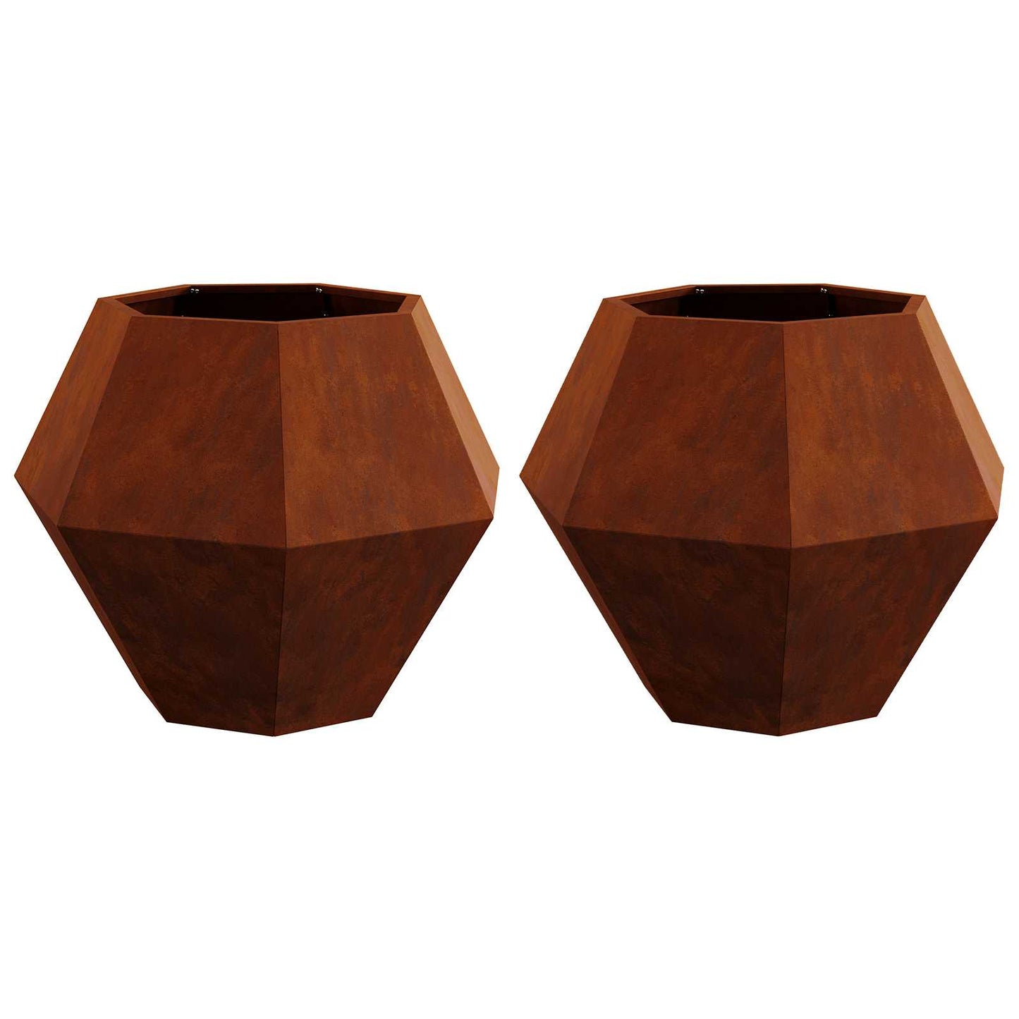 vidaXL Planter 2 pcs Rusty 75 x 75 x 60 cm Weathering Steel