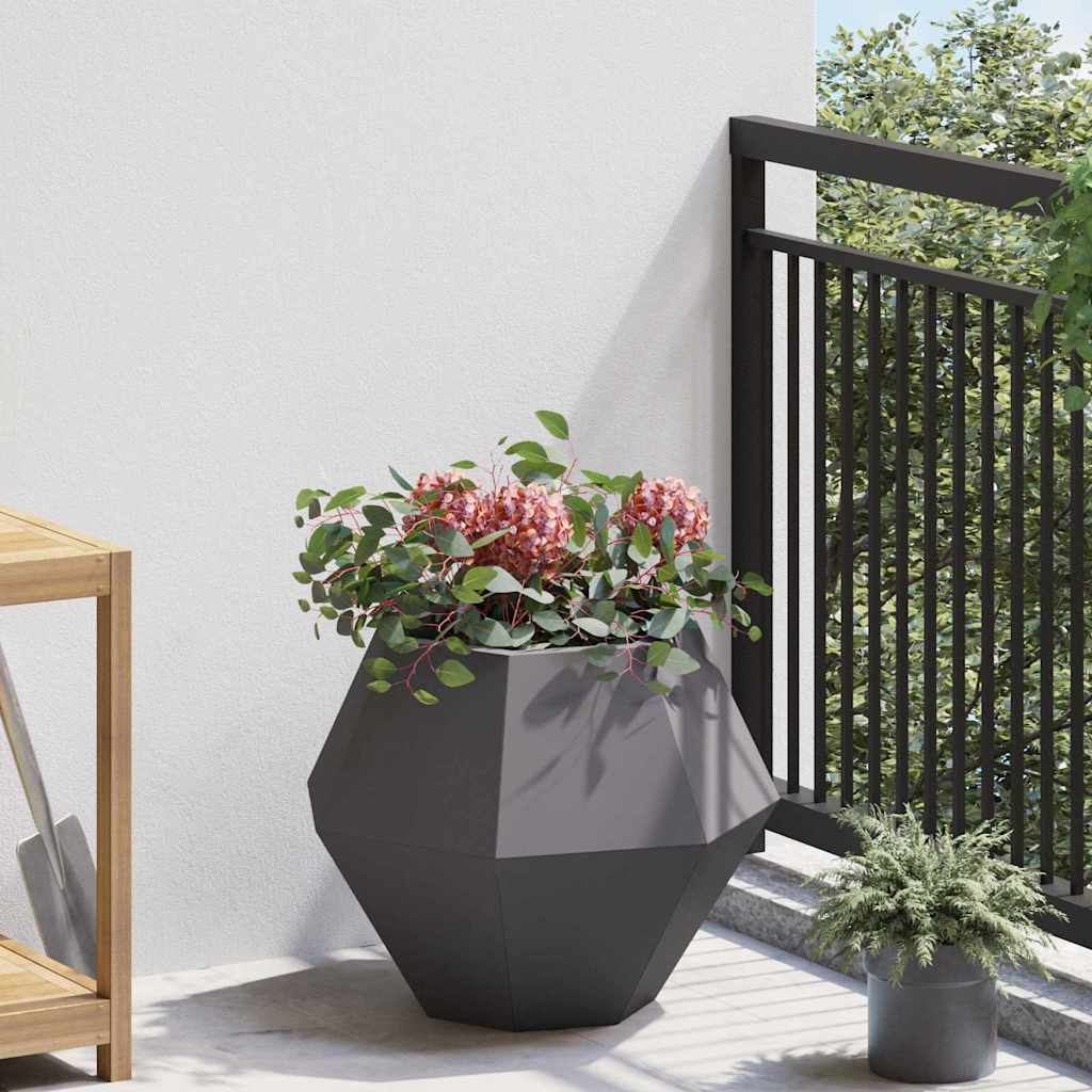 vidaXL Planter 2 pcs Black 50 x 50 x 40 cm Steel