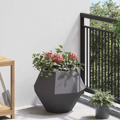 vidaXL Planter 2 pcs Black 50 x 50 x 40 cm Steel