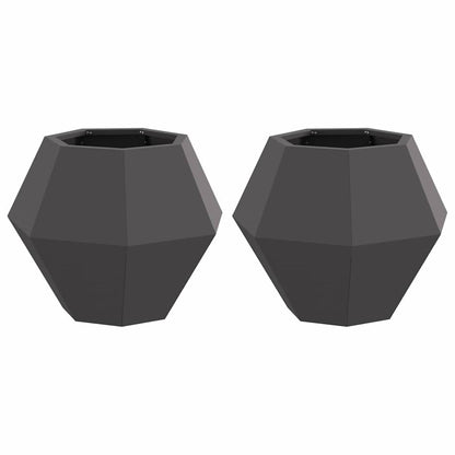 vidaXL Planter 2 pcs Black 50 x 50 x 40 cm Steel