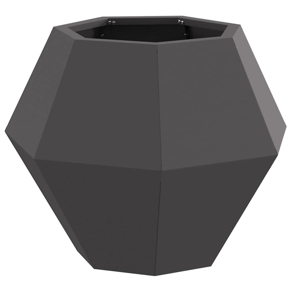vidaXL Planter 2 pcs Black 50 x 50 x 40 cm Steel