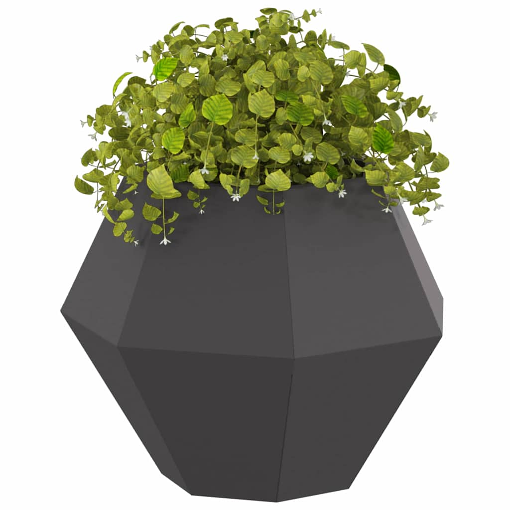 vidaXL Planter 2 pcs Black 50 x 50 x 40 cm Steel